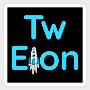 Elon Twitter rocket tee. Sticker